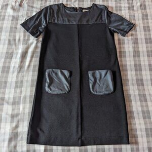 Loft Paneled Shift Dress with Pockets (Black Size XXSP)